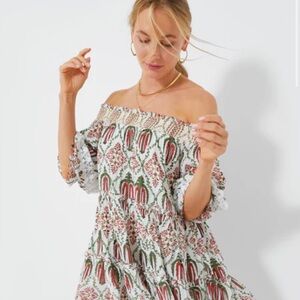 Tuckernuck Dapfney Ash & Eden Off Shoulder Block Print Dress